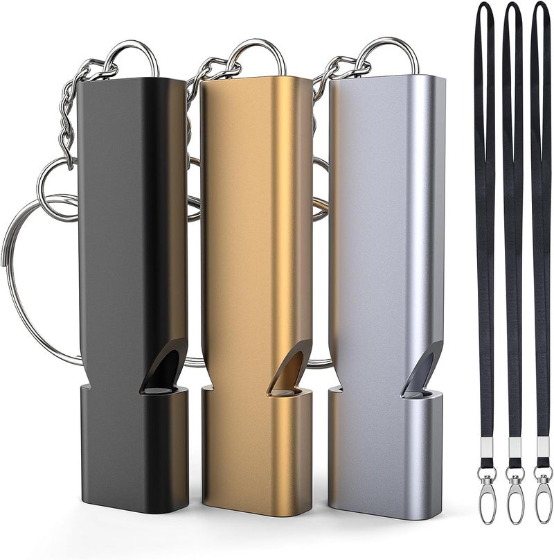 Braylin 3-Pack Emergency Whistles with Lanyard, Referee Whistle, Sports Whistles, Safety Whistle, Survival Whistle, Loudly Shrill, for Outdoor Sport, Various Competitions - Image 1